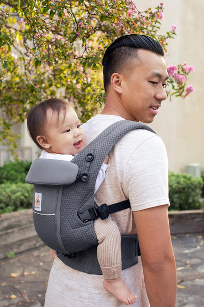 Ergobaby Adapt Babytrage für Neugeborene ab Geburt, 3-Positionen SoftFlex Mesh Ergonomische Babybauc