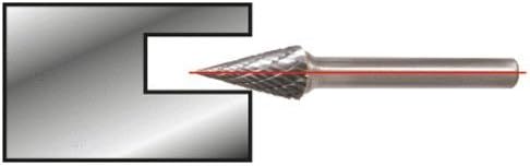 KS Tools 515.3276 HM Spitzkegel-Frässtift Form M, 16mm 16 mm, 16 mm