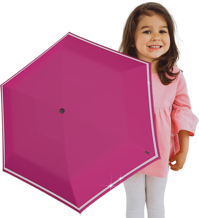 Knirps Rookie manual Kinder Regenschirm flamingo, 90 cm, Flamingo