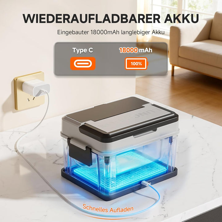 AMZCHEF Elektrische Lunchbox mit 18000 mAh Akku - Tragbare 1.5L Beheizbare Lunchbox mit 5-seitiger E