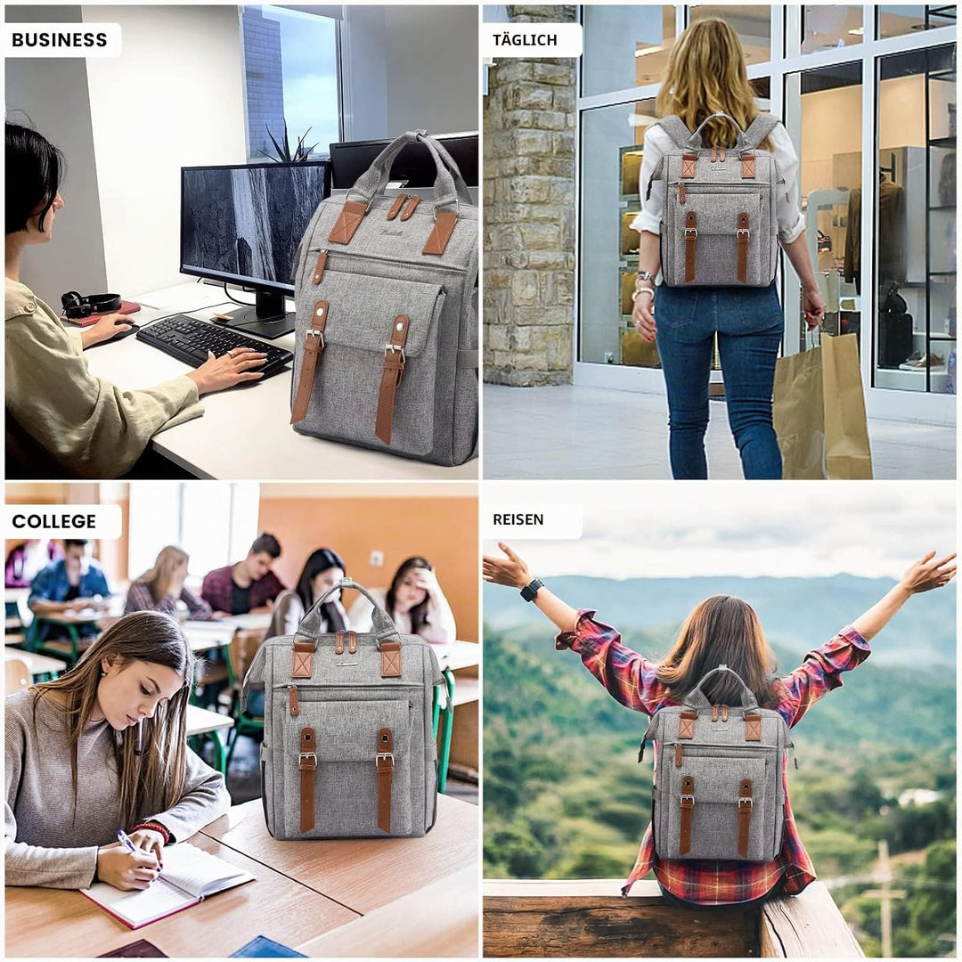LOVEVOOK Rucksack Damen, Laptop Schulrucksack Mädchen Teenager 15,6 Zoll Tagesrucksack, Wasserdicht