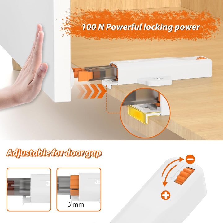 Push to Open Türöffner Heavy Duty Jiayi 2 Stück Drucktüröffner Magnet Schrank 40 N Feder Schnappvers