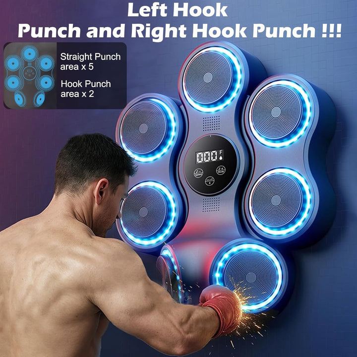 Music Boxing Machine für Erwachsene, Musikboxing Maschine mit LED-Lichtern, Bluetooth, 9 Geschwindig
