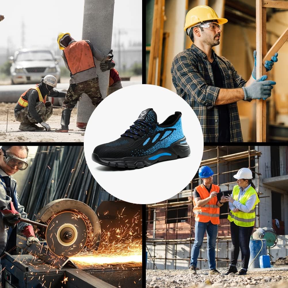 NuCamper Sicherheitsschuhe Arbeitsschuhe Herren Damen Stahlkappenschuhe Sneaker Leicht Atmungsaktive