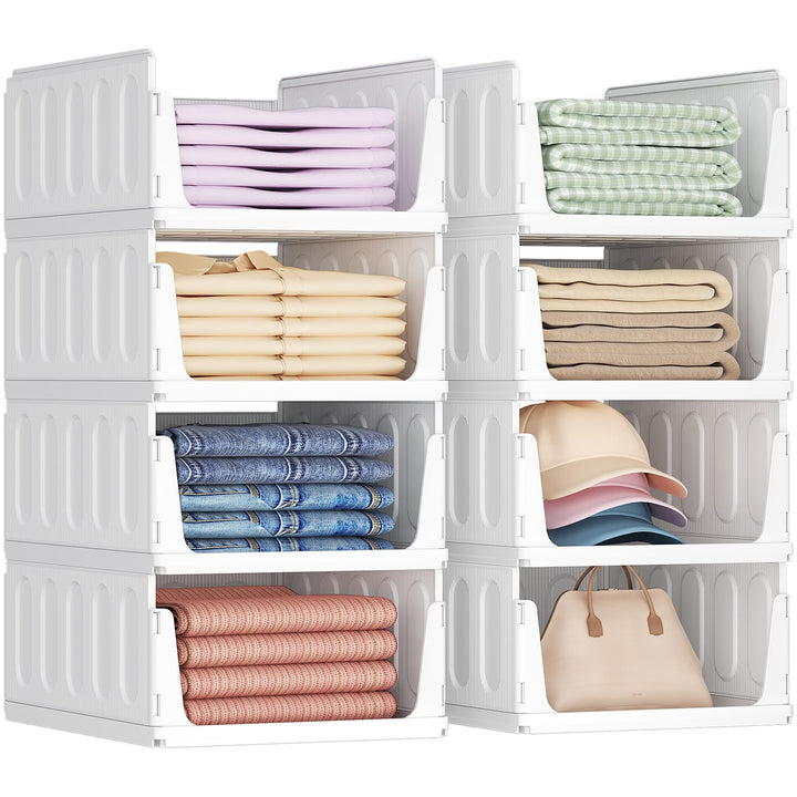 Lifewit Stapelbar Kleiderschrank Organizer, Ausziehbar Schrank, Stapelbar Aufbewahrungsbox für Bad K