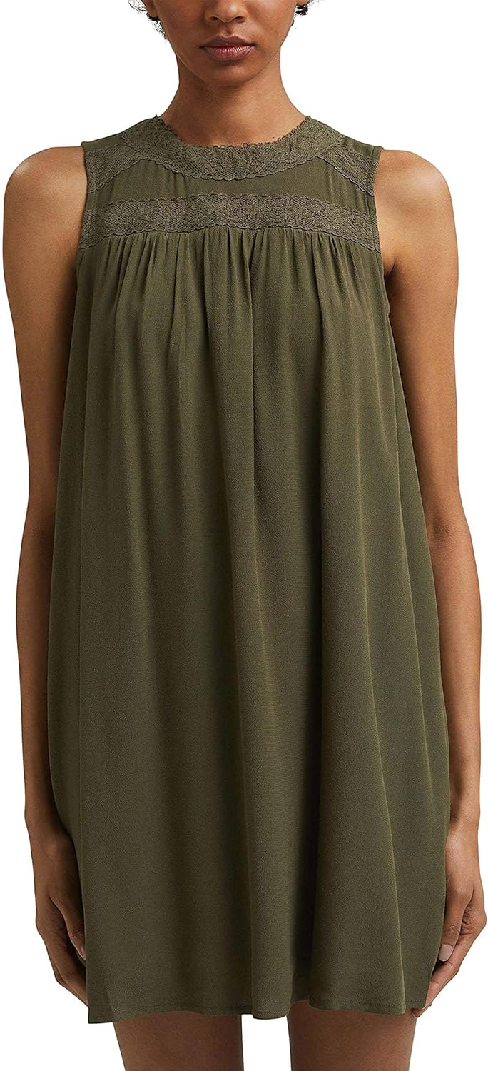 edc by ESPRIT Damen Kleid 051cc1e308 36 350/Khaki Green, 36 350/Khaki Green