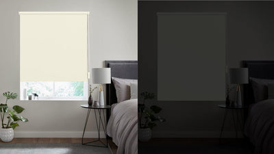 OBdeco Verdunkelungsrollo Thermorollo 40x130cm Crème ohne Bohren mit gleichfarbige Beschichtung Oeko