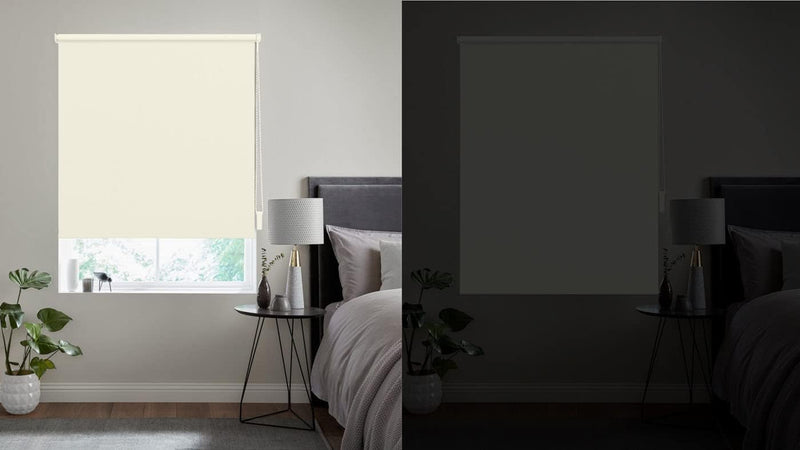OBdeco Verdunkelungsrollo Thermorollo 40x130cm Crème ohne Bohren mit gleichfarbige Beschichtung Oeko