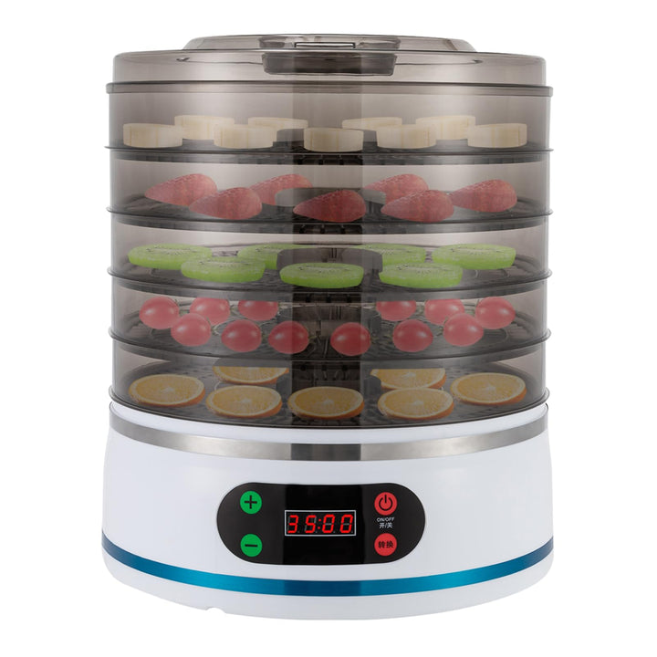 350W Lebensmittel Dehydrator 5 Etagen, Lebensmittel Trockner für Obst Fleisch Gemüse, Umluft Dörrger