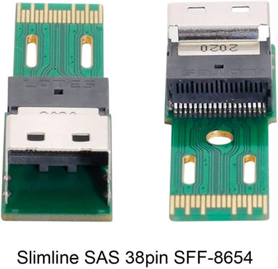 CY ChenYang SFF-8654 PCI-E Slimline SAS 4i 38Pin Stecker auf SFF-8654 SAS 4.0 38Pin Buchse SFF-8654