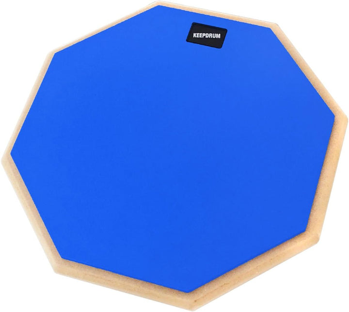 keepdrum DP-BL Practice Drum Pad Blau Übungspad 8mm + 1 Paar 5BB BLACK Drumsticks Pad Blau 8" + 5BB,