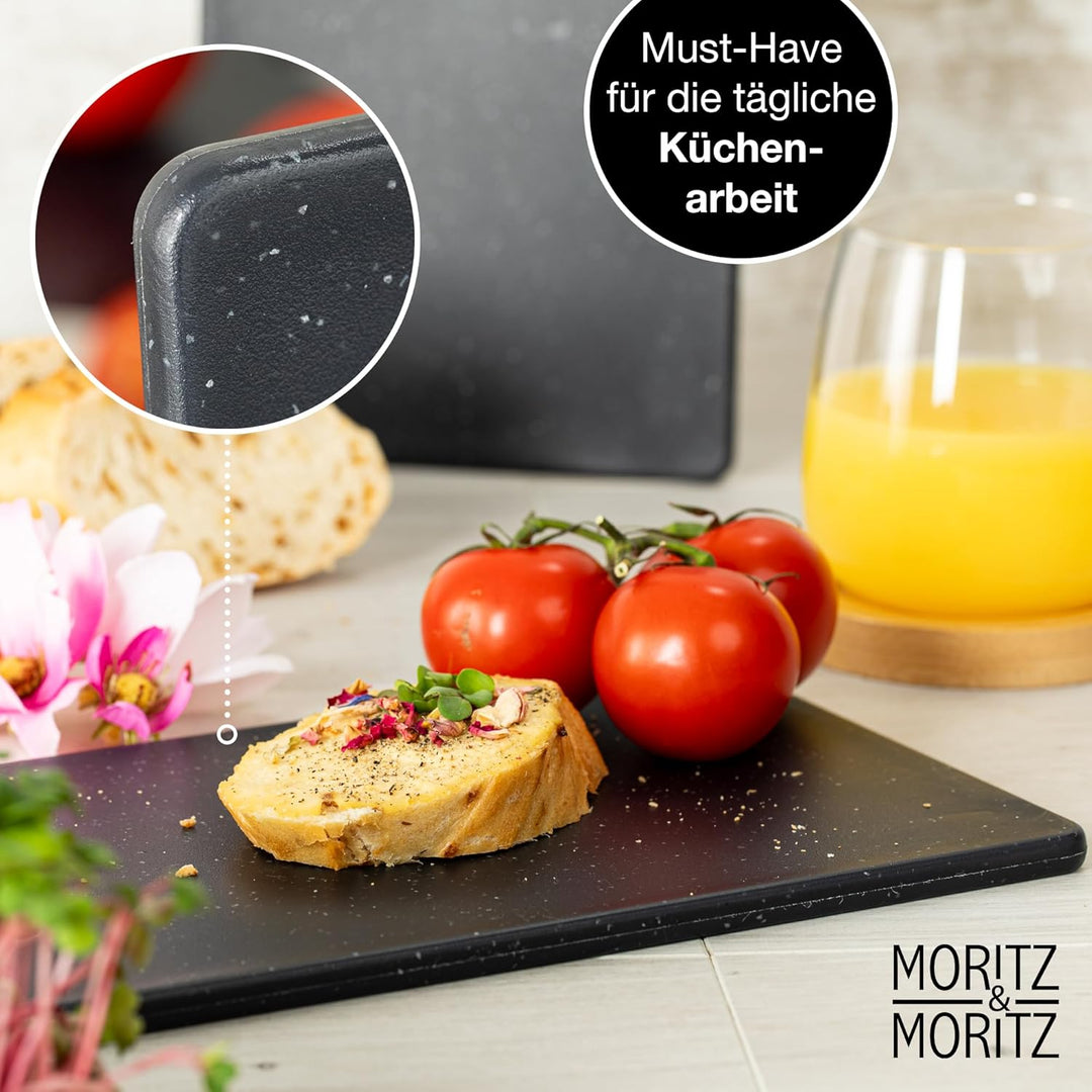 Moritz & Moritz 4x Schneidebrett Kunststoff Set in Granit Optik - 25 x 15 cm - Schneidebretter BPA f