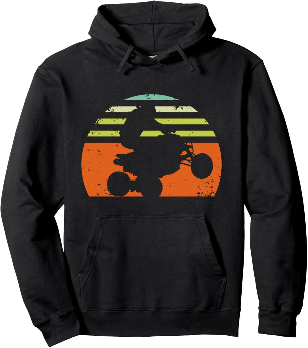 Retro Quad Fahrer Biker Bike Extremsport Quadfahrer Dirt Pullover Hoodie