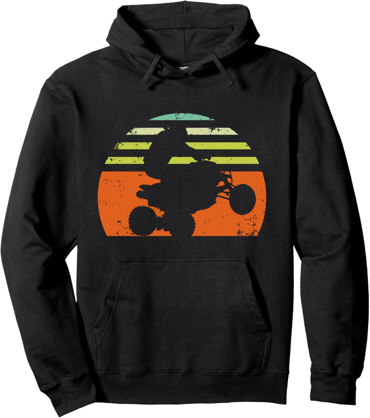Retro Quad Fahrer Biker Bike Extremsport Quadfahrer Dirt Pullover Hoodie