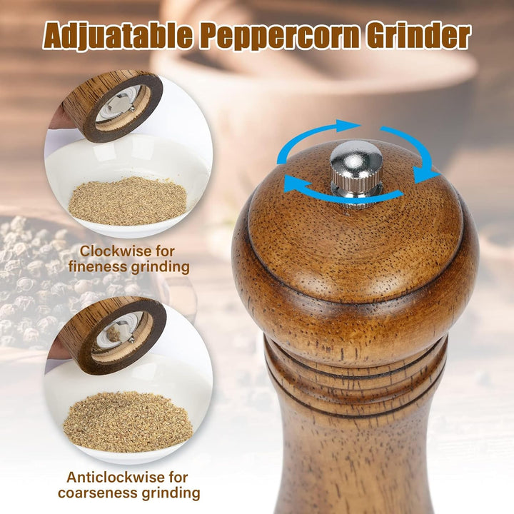 Pfeffermühle 5-In-1 Gewürzgläser Set, Mini Gewürzstreuer Gewürzmühle Salzmühlen Pfeffermühlen Set, S