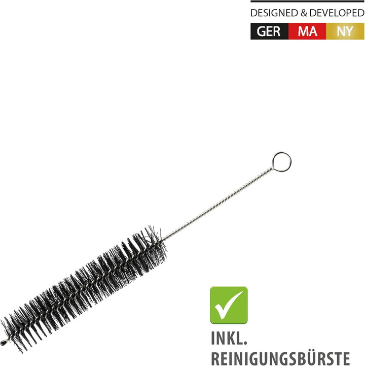 GEFU Spiralschneider SPIRELLI 2.0 Black Edition mit Gemüsehalter & Bürste, Julienne-Schneider für Ge