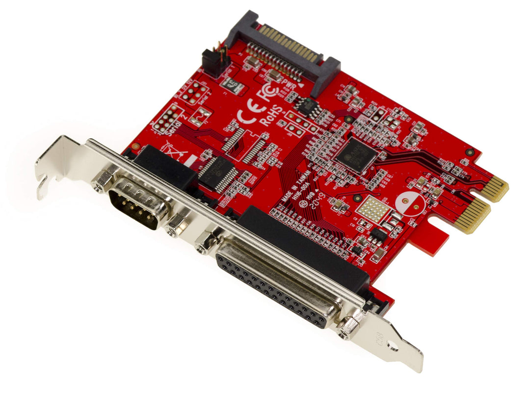 KALEA-INFORMATIQUE PCIe x1 Controller-Karte 2.0 Seriell COM RS232 + Parallel LPT DB25 POS Power On S