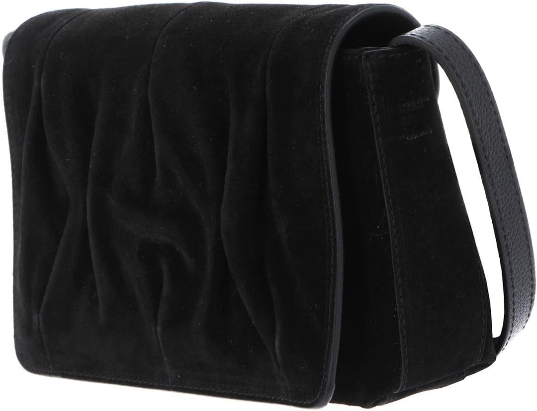 Coccinelle Leder Umhängetasche Abendtasche Marquise Goodie Suede Crossbody Bag Noir, Noir