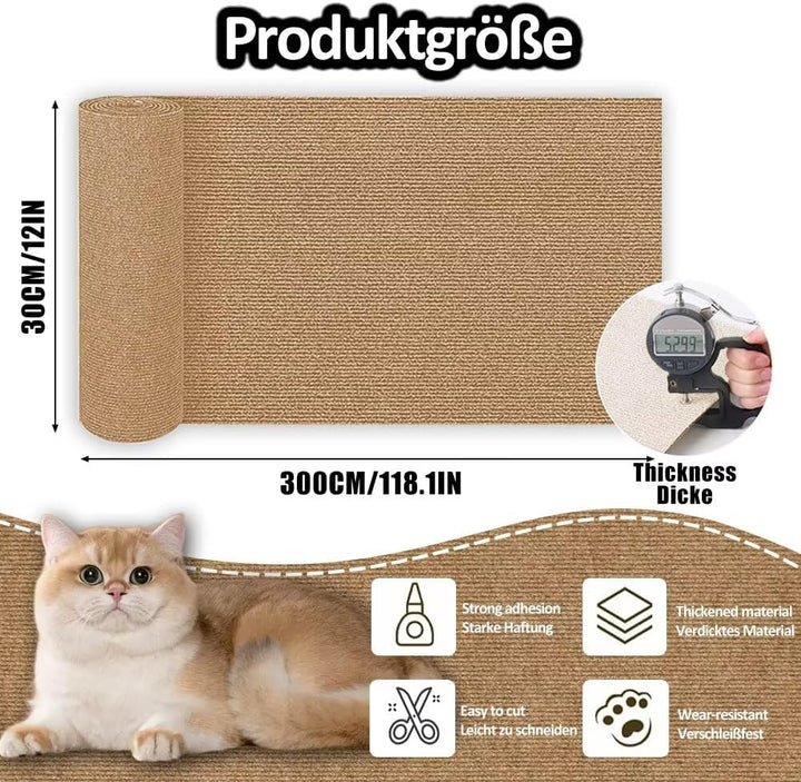 Kratzmatte Katze Selbstklebend - Kratzschutz Sofa Anti Kratz Folie Kratzwand für Katzen Frei DIY Ges