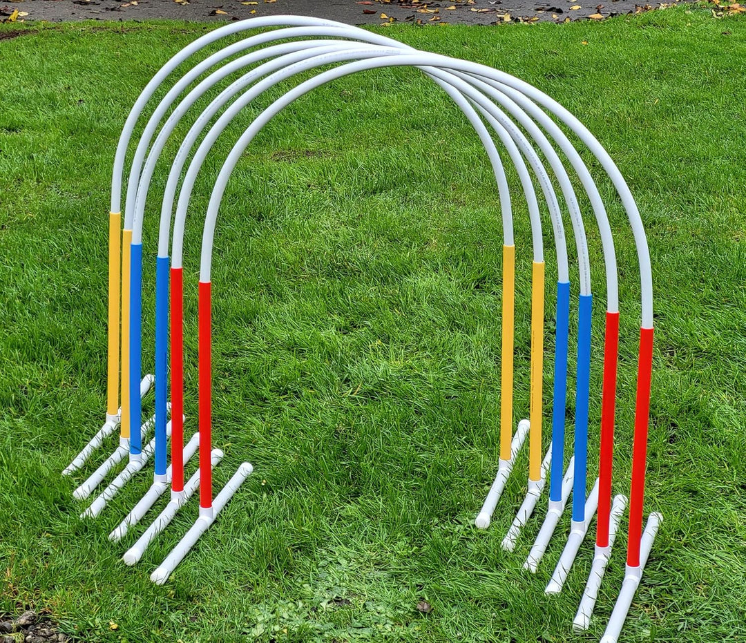 Generisch 6 x Hoopers Bogen mit Ständer (rot,gelb,blau), Fun-Hoopers