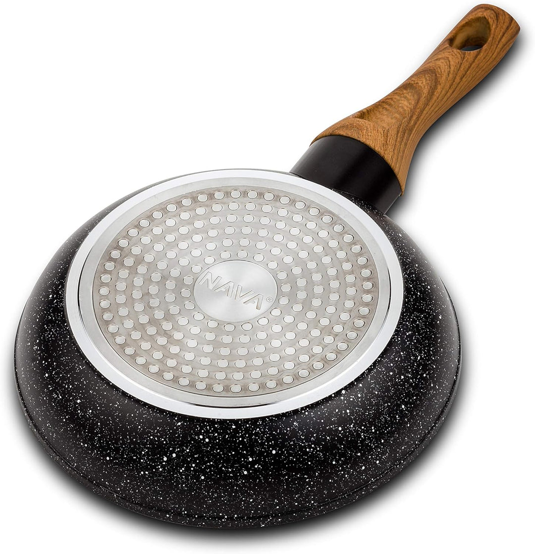 NAVA Bratpfanne | Ø 20 cm | Aus Aluminium mit Antihaftbeschichtung | Aus Stein zum Kochen ausgewogen