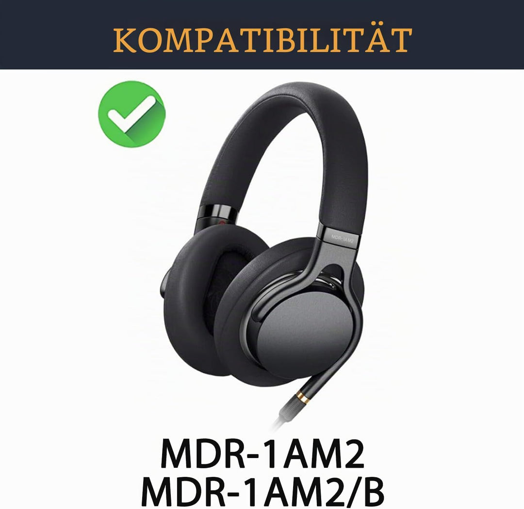 SOULWIT Professionelle Ohrpolster Ersatz für Sony MDR-1AM2 (MDR1AM2 MDR-1AM2/B) Kopfhörer, Ohrpolste