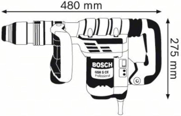 Bosch Professional Schlaghammer GSH 5 CE (mit SDS-max, 1.150 Watt, 400 mm Spitzmeissel, 8,3 J Schlag