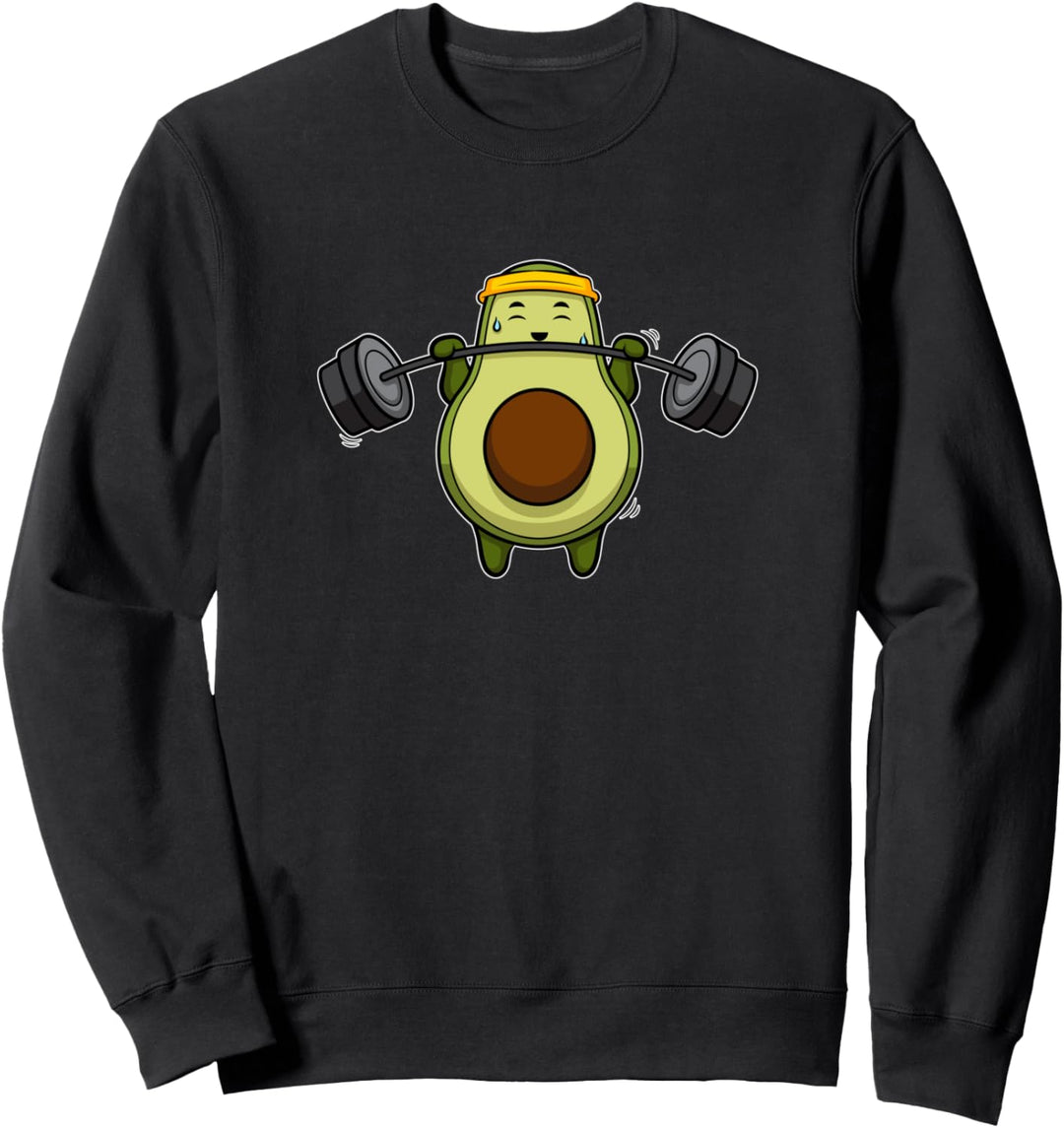 Lustige Avocado Gewichtheben Fitness-Studio Fitness-Workout Sweatshirt