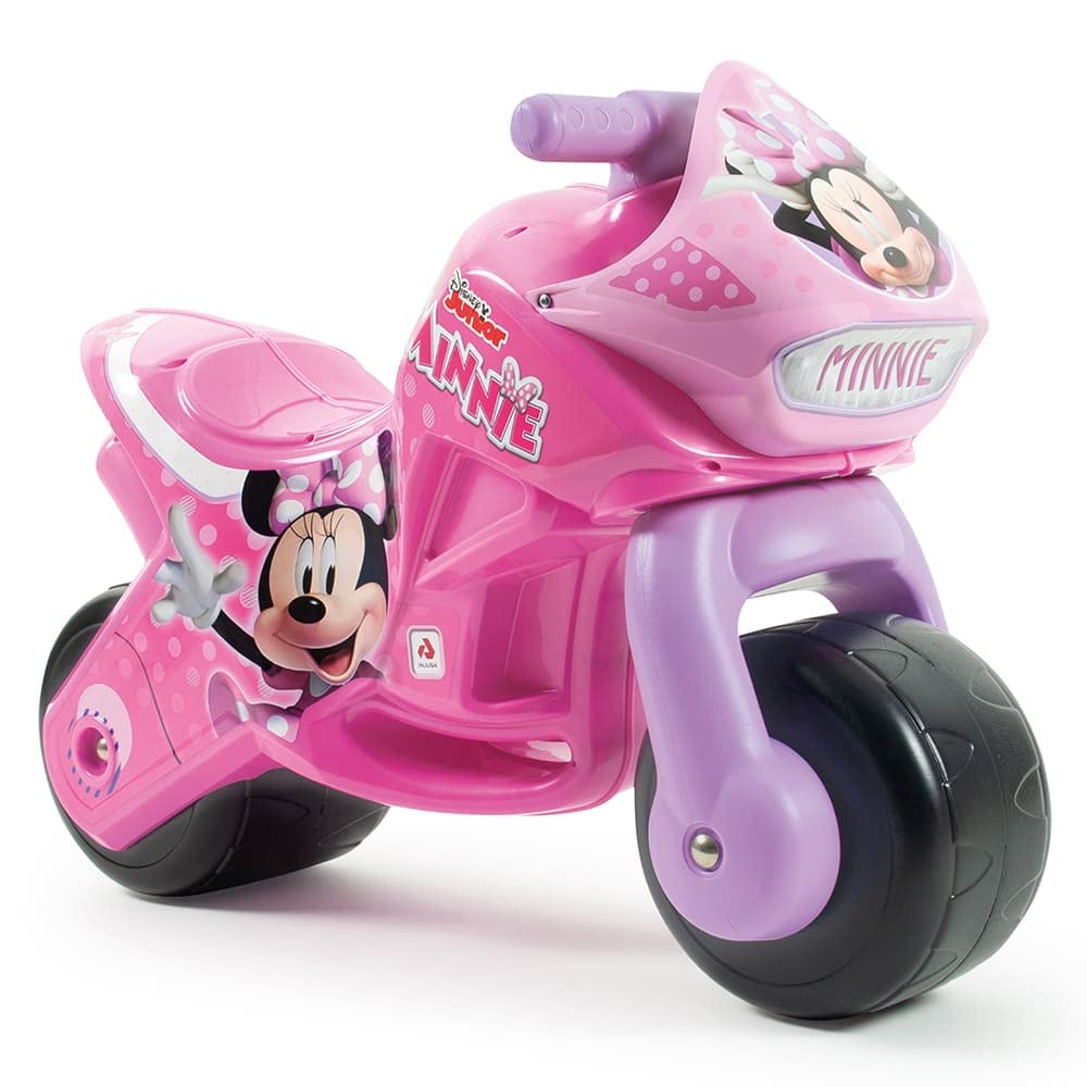 INJUSA - Moto Laufrad Minnie Mouse Twin Dessert, für Kinder von 18 bis 36 Monate, permanente Dekorat