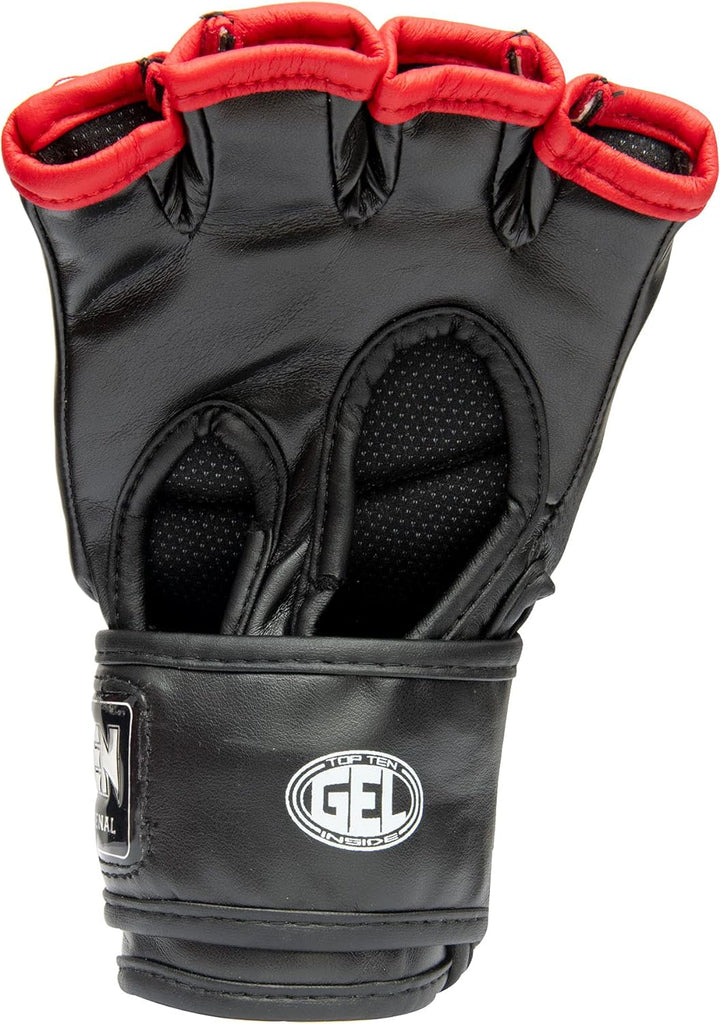TOP TEN MMA Ultimate-Fight-Handschuhe „Octagon“ Weiss - Rot S, Weiss - Rot S