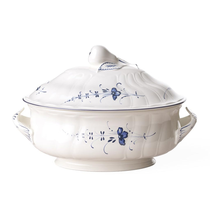 Villeroy und Boch Vieux Luxembourg Terrine, Premium Porzellan, weiss/blau 92 oz Altes Luxemburg, 92