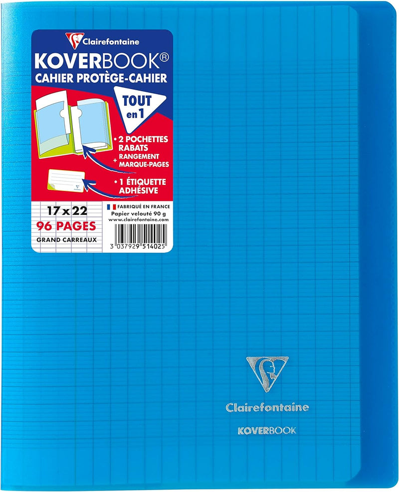 Clairefontaine 951402C - Packung mit 10 Heften Koverbook 17x22 cm, 48 Blatt Französische Lineatur, 9