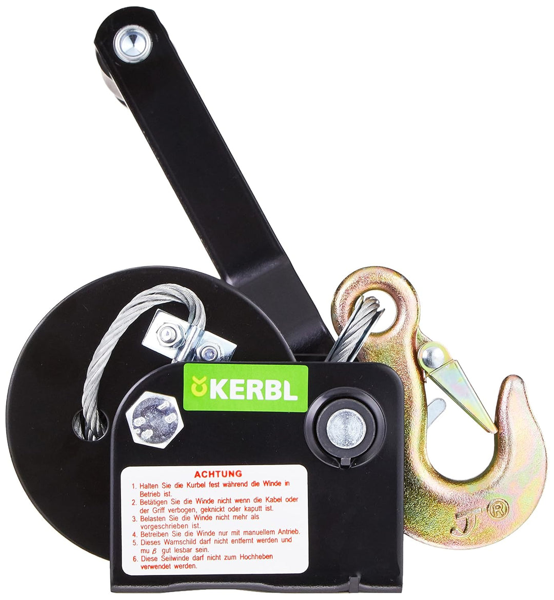 Kerbl Seilwinde mit 10m Seil ø 5mm max. Zugbelastung 360 kg 360 kg, mit 10m Seil, 360 kg, mit 10m Se