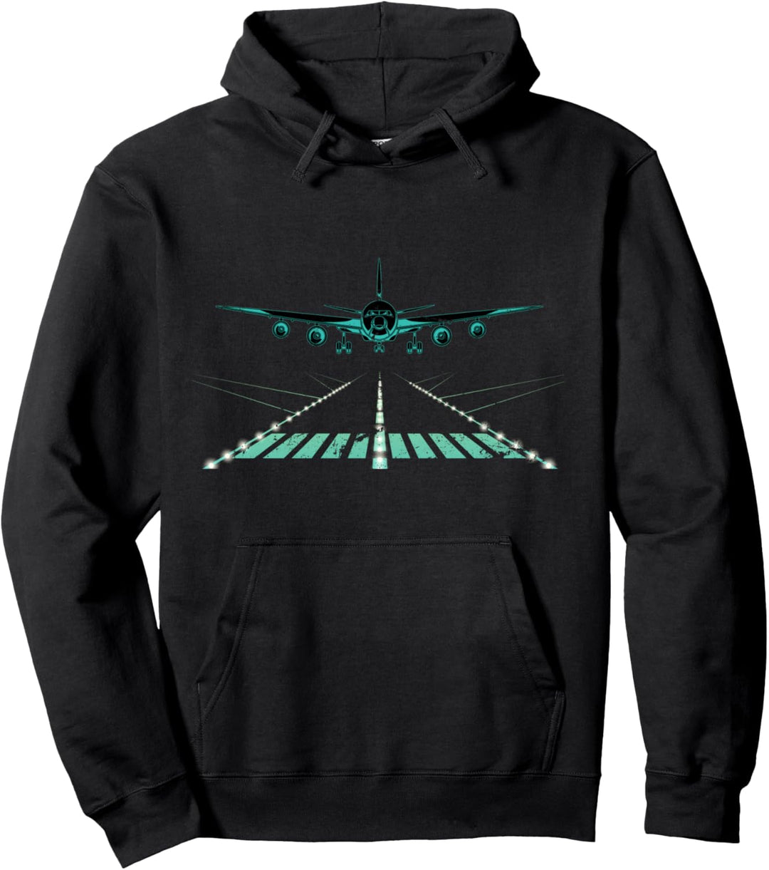 Flughafen Landebahn Flugzeug Flieger Geschenk Pilot Pullover Hoodie