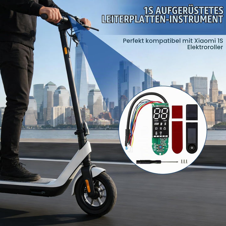 Elektroroller Dashboard für Xiaomi 1S, E-Scooter Armaturenbrett mit Abdeckung, Klare Datenanzeige E-