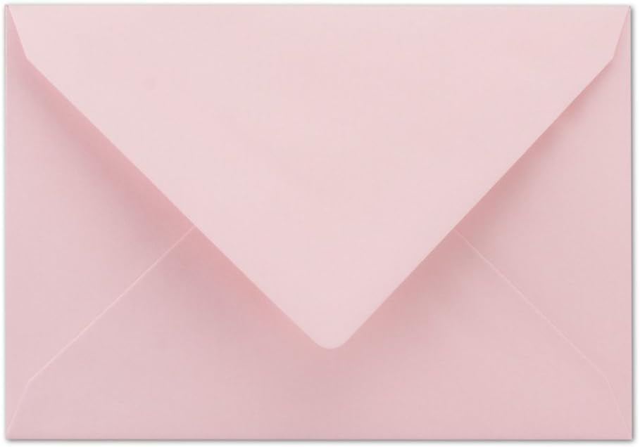 200 Briefumschläge Rosa - DIN C6 - gefüttert mit weissem Seidenpapier - 80 g/m² - 11,4 x 16,2 cm - N