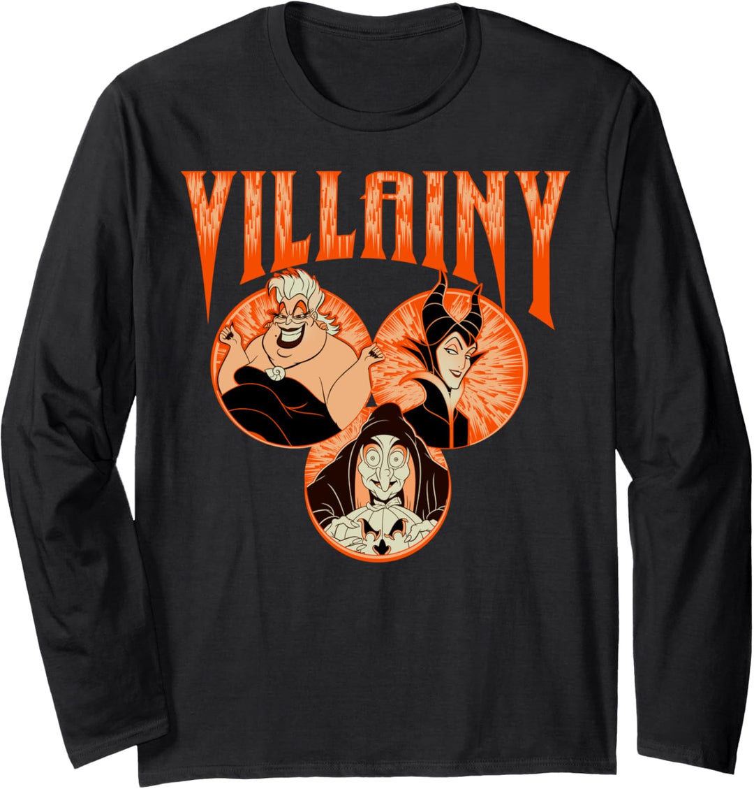 Disney Villains Ursula Maleficent Evil Queen Villainy Langarmshirt