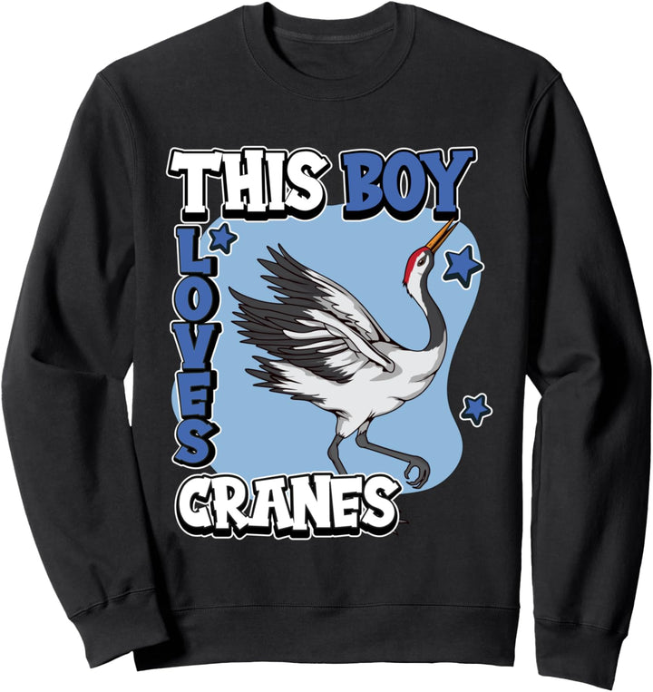 Jungen This Boy Loves Cranes Kranich Sweatshirt