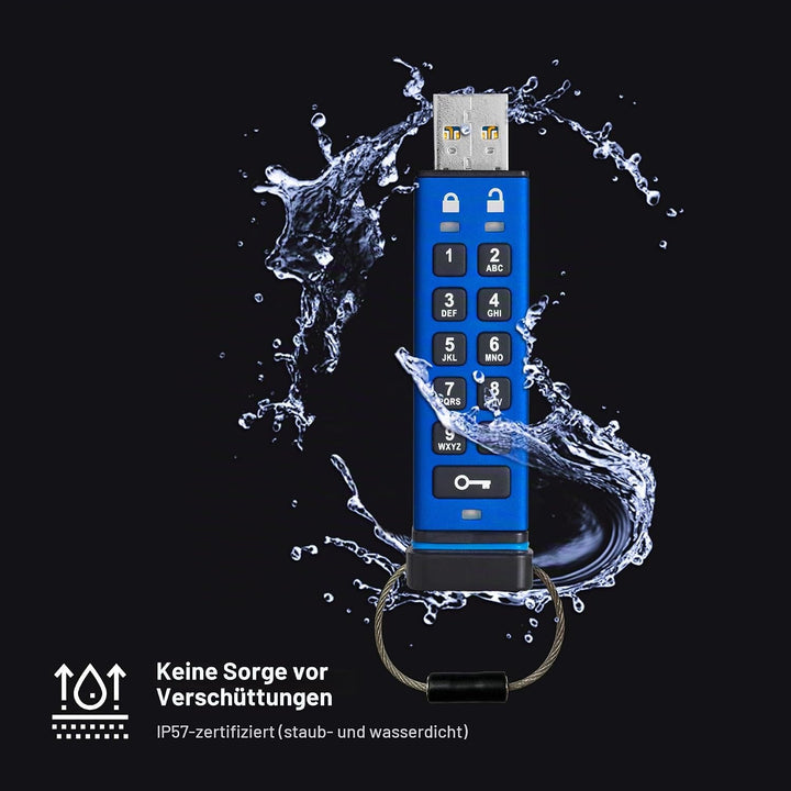 iStorage datAshur PRO 8 GB - Verschlüsselter USB-Speicherstick - Zertifiziert nach FIPS 140-2 Level