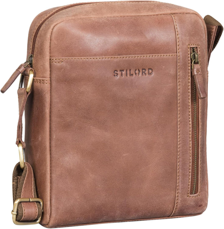 STILORD 'Clint' Schultertasche Herren klein Leder Tablet-Tasche zum Umhängen Herrenhandtasche Echtle