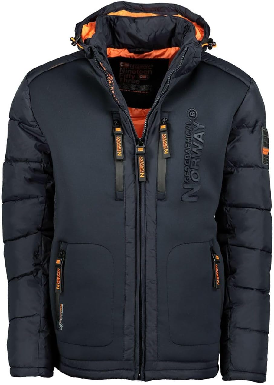 Geographical Norway Beachwood Men - Winterjacke Hooded Herren Parka - Warme Daunenjacken Steppjacke