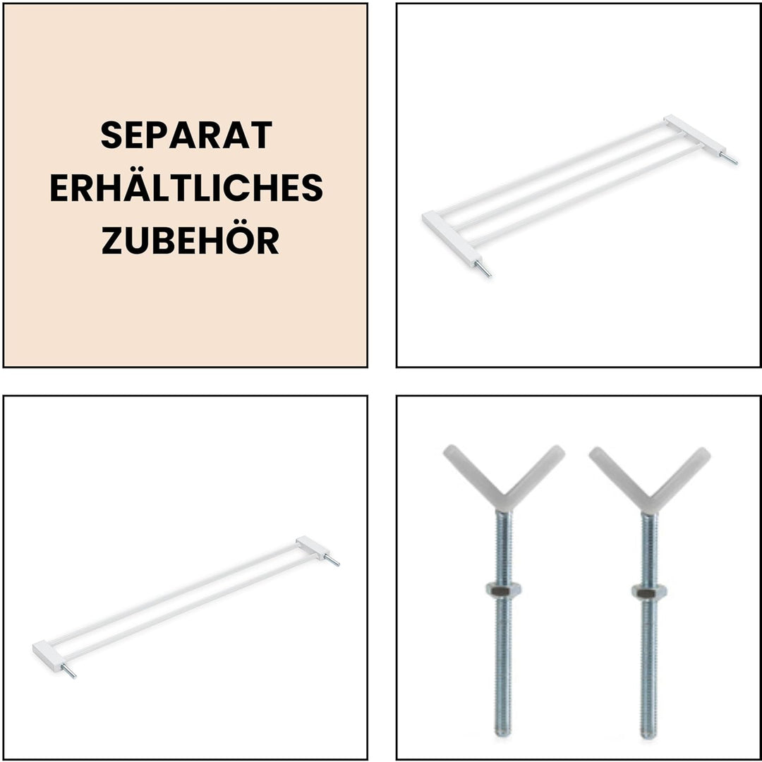 hauck Treppenschutzgitter Türschutzgitter Clear Step 2, für Breiten 75-80 cm, Ultra Flache Schwelle,