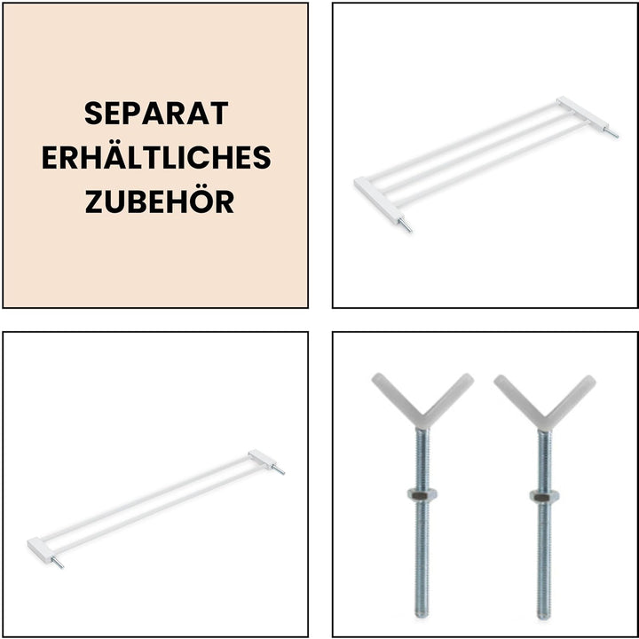 hauck Treppenschutzgitter Türschutzgitter Clear Step 2, für Breiten 75-80 cm, Ultra Flache Schwelle,