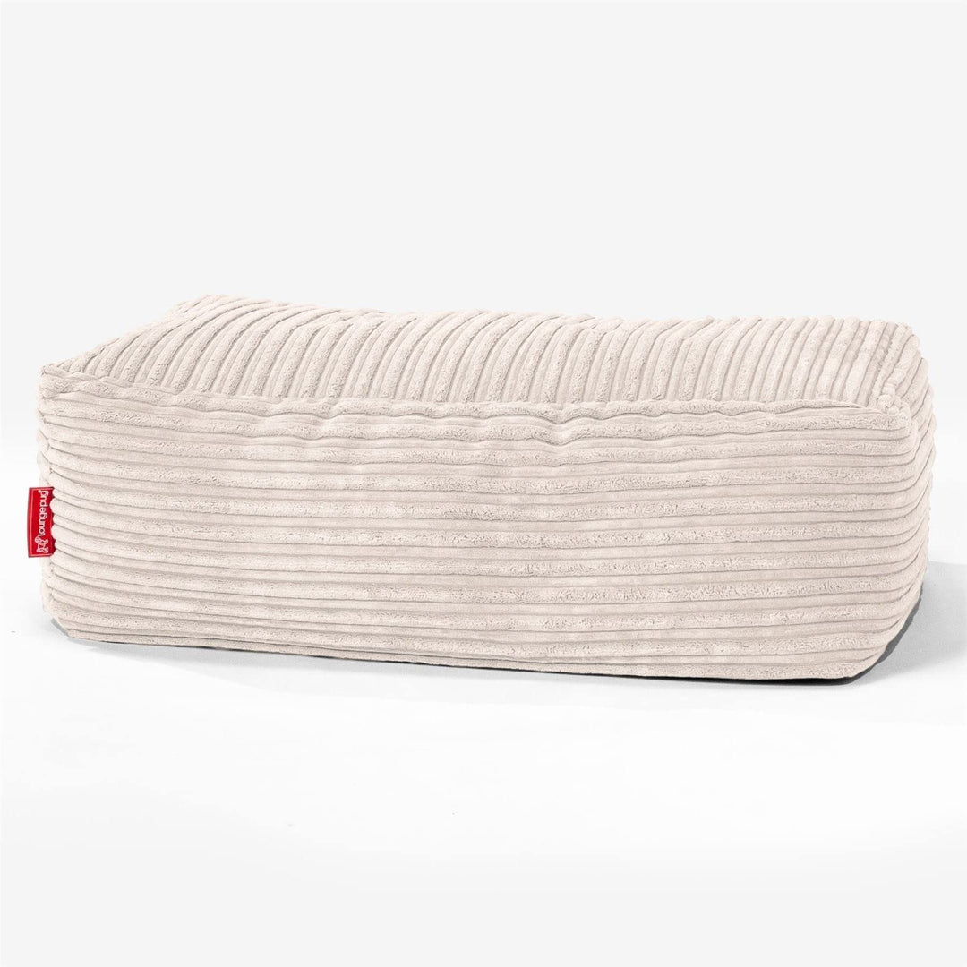 Lounge Pug, Gross Fusshocker Pouf, Cord Ivoire Cord Elfenbein, Cord Elfenbein