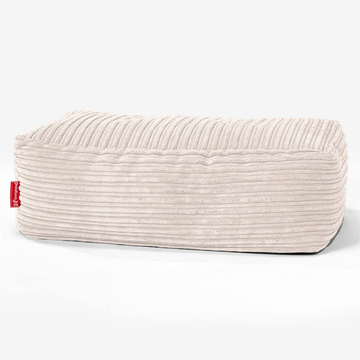 Lounge Pug, Gross Fusshocker Pouf, Cord Ivoire Cord Elfenbein, Cord Elfenbein
