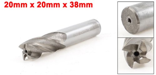 sourcingmap® 20mm x 20mm x 38mm x 104mm 4 Flöten Gerade HSS Schaftfräser Fräser DE de 20mmx20mmx104m