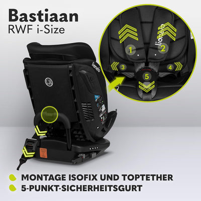 LIONELO Bastiaan RWF Baby- und Kleinkindautositz 0-36 kg von 40–150 cm 360° drehbar ISOFIX-zertifizi