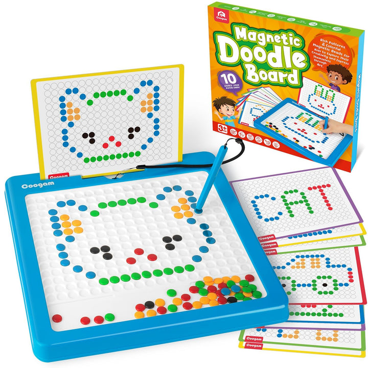 Coogam Magnetic Painting Board, grosse magnetische Graffiti-Platte mit Stift und Punktperlen, Montes