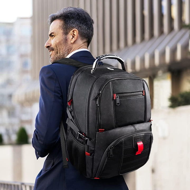 Laptop Rucksack Herren, 18 Zoll Grosser Arbeitsrucksack Reiserucksack Wasserdicht, mit USB Ladeansch