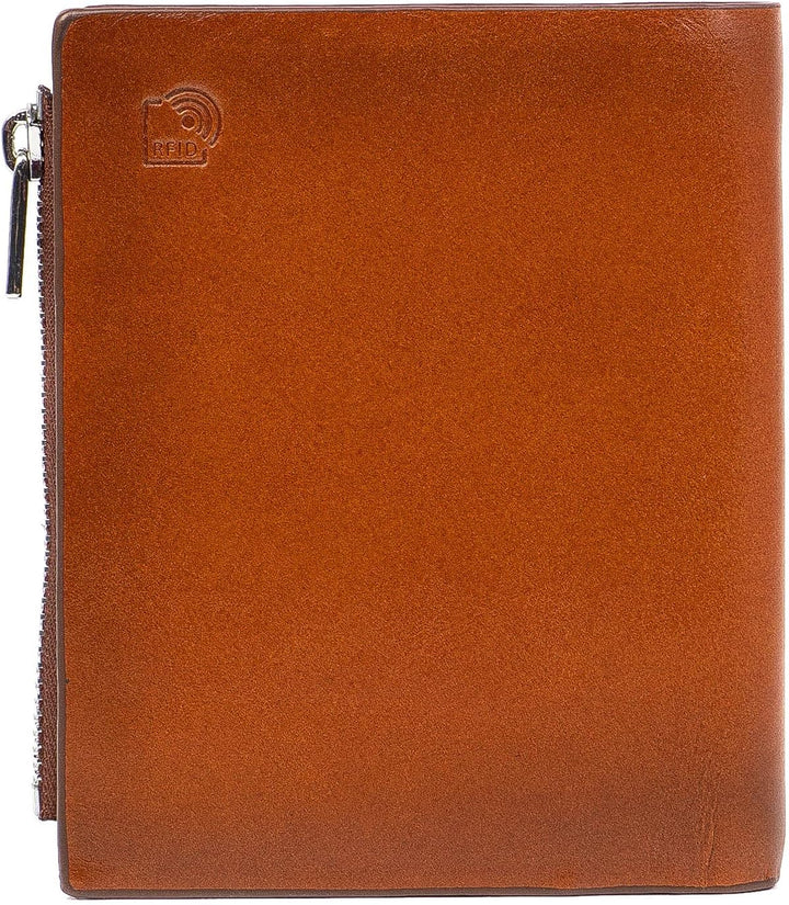Solo Pelle® Slim Wallet KOMPA mit Münzfach [bis zu 13 Karten] Slimwallet [RFID-Schutz] Kartenetui [L